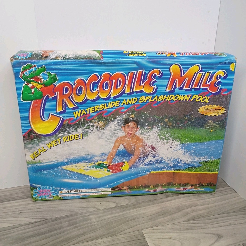 Vintage‎ 1997 Water Works Crocodile Mile Waterslide Open Box Unused!